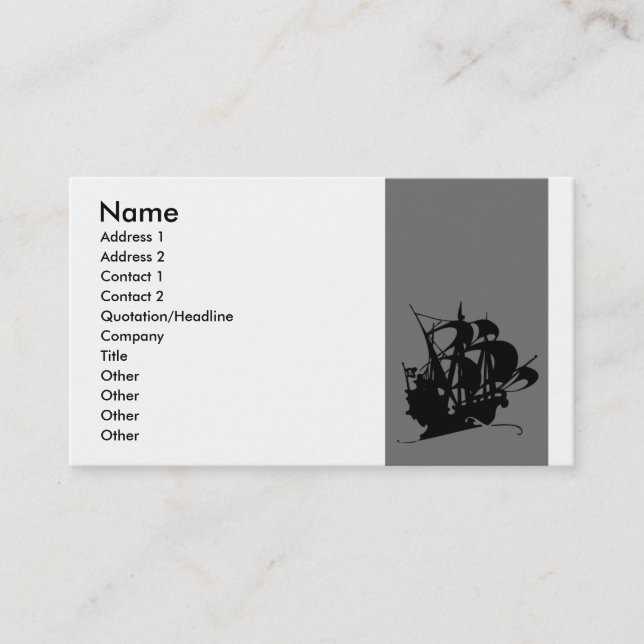 Carte De Visite Bateau de pirate (Devant)