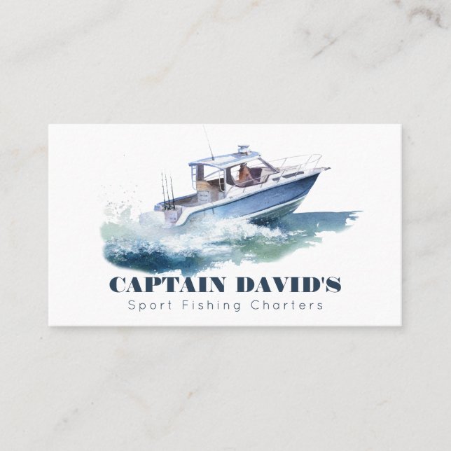 Carte De Visite Bateaux à moteur Sport Charters de pêche (Devant)