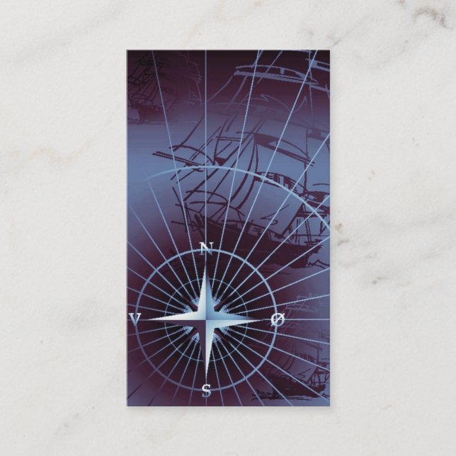 Carte De Visite Bateaux de navigation nautiques de minuit de (Devant)