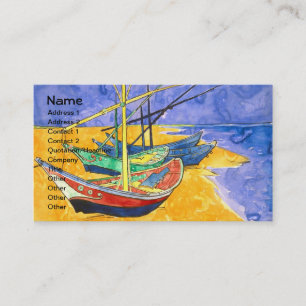 Carte De Visite Bateaux De Pêche Plage Saintes-Maries Van Gogh Fin