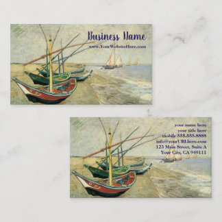 Carte De Visite Bateaux de pêche sur la plage par Vincent van Gogh