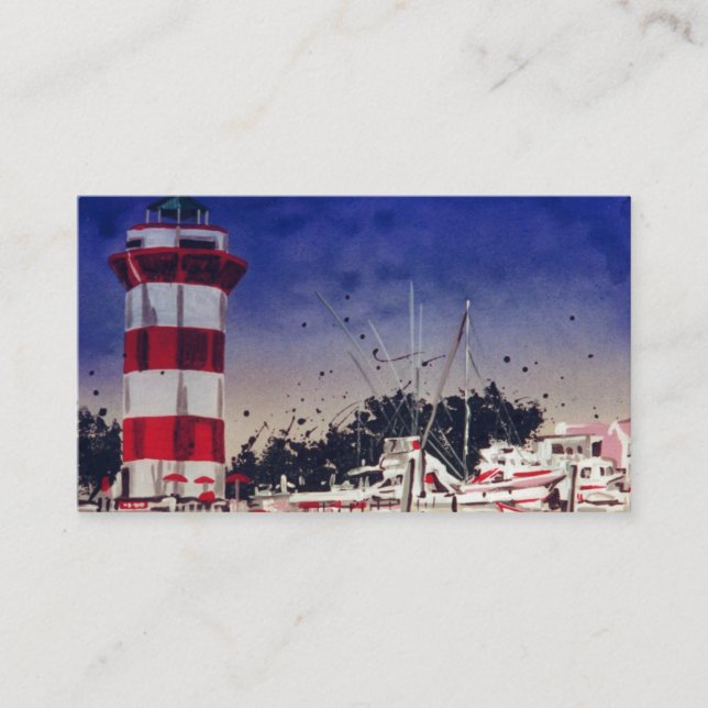 Carte De Visite bateaux Hilton Head la Caroline du Sud de phare (Devant)