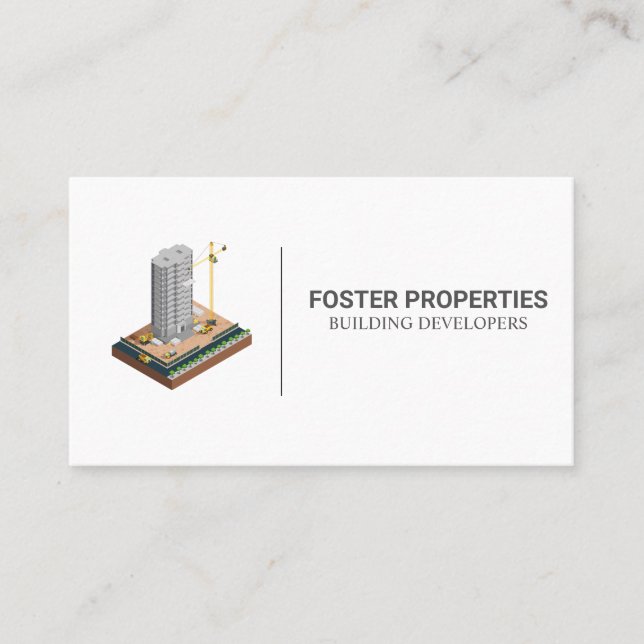 Carte De Visite Bâtiment commercial | Architecte de construction (Devant)