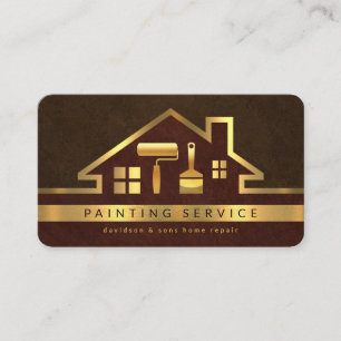 Carte De Visite Bâtiment Gold Rooftop Bâtiment Gold Brush