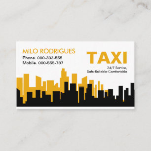 Carte De Visite Bâtiment Jaune Creative Silhouette Taxi