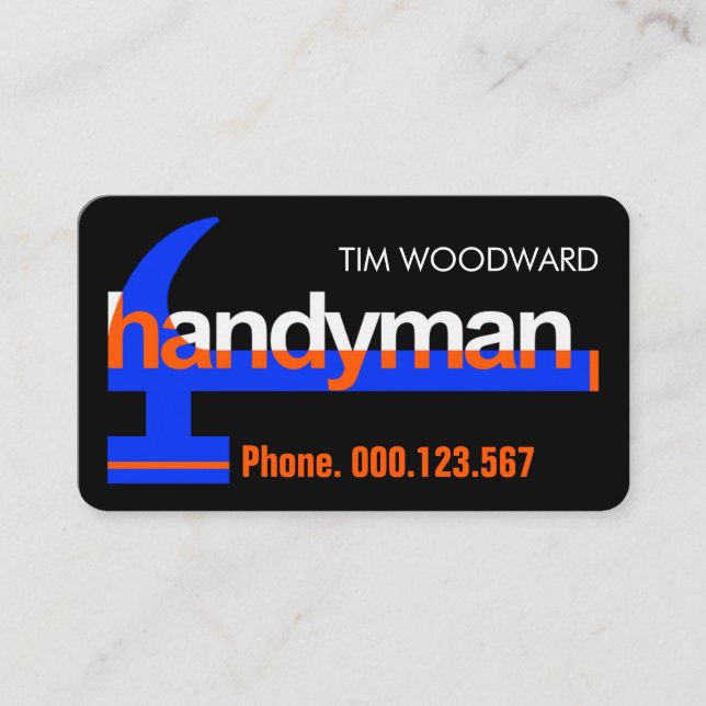 Carte De Visite Bâtiment spécial Handyman Hammer (Devant)