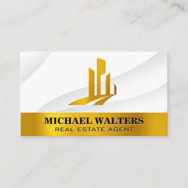 Carte De Visite Bâtiments Gold High Riser | Immobilier Lux (Devant)