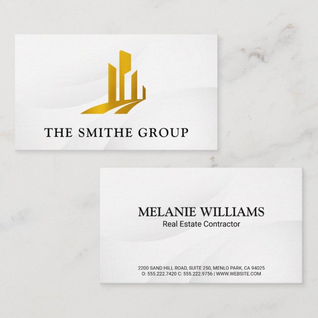 Carte De Visite Bâtiments Gold | Immobilier (Devant / Derrière)