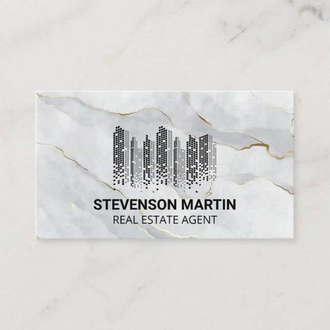 Carte De Visite Bâtiments urbains | Marbre blanc Gold (Devant)