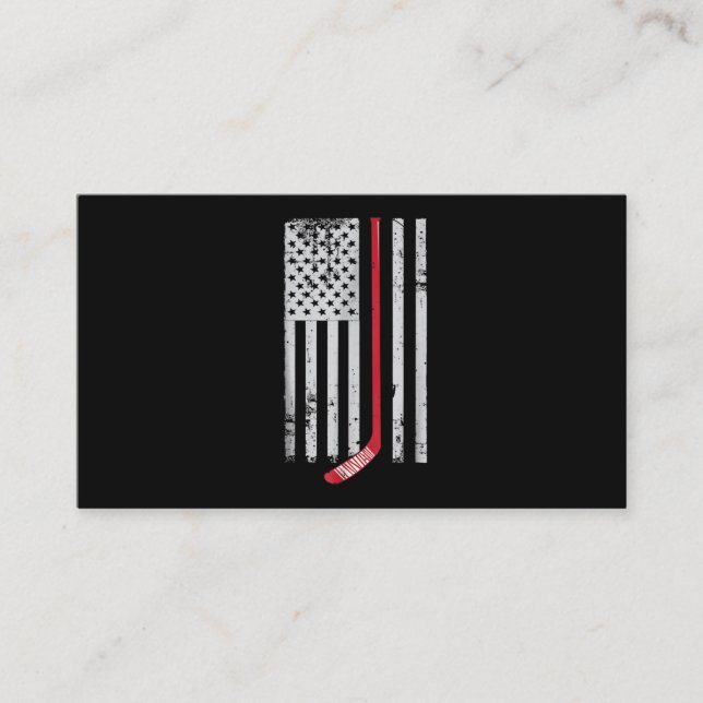 Carte De Visite Bâton de hockey rouge drapeau américain Hockey USA (Devant)