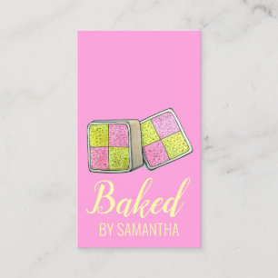 Carte De Visite Battenberg Marzipan Boulangerie de gâteau aux épon