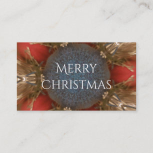 Carte De Visite Baubles de décoration de Noël rouge bleu