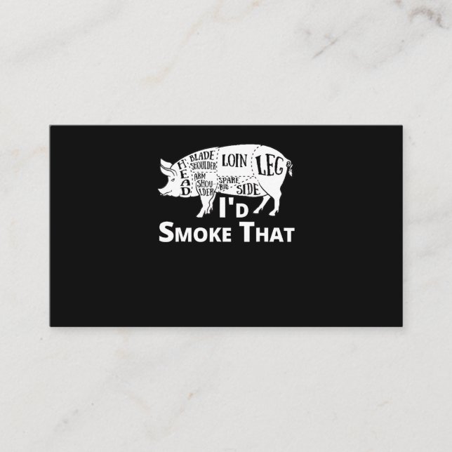 Carte De Visite BBQ | BBQ Grill Cochon Porc Id Fumer Que Cadeaux H (Devant)
