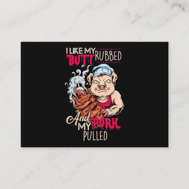 Carte De Visite BBQ|BBQ Grillmaster Like Butt Rubbed & Pork Pulbbe (Devant)