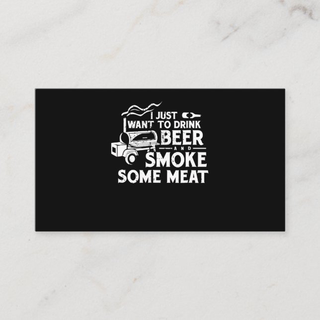 Carte De Visite BBQ Fumer Pitmaster Boire cadeau Bière Fumée Viand (Devant)