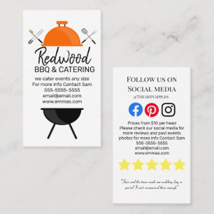 Carte De Visite BBQ traiteur hog rôti mariages événements collecte