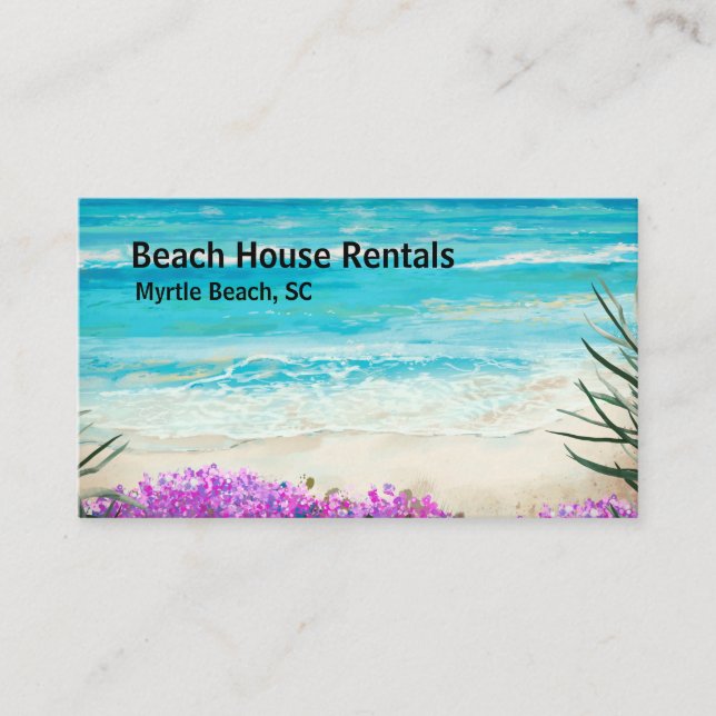 Carte De Visite Beach House Location de vacances aquarelle (Devant)