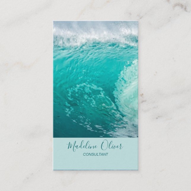 Carte De Visite Beach Ocean Sea Travel Spa Aqua Blue (Devant)