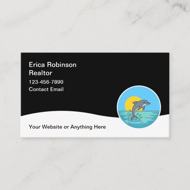 Carte De Visite Beach Realtor Real Estate Business Cards (Devant)