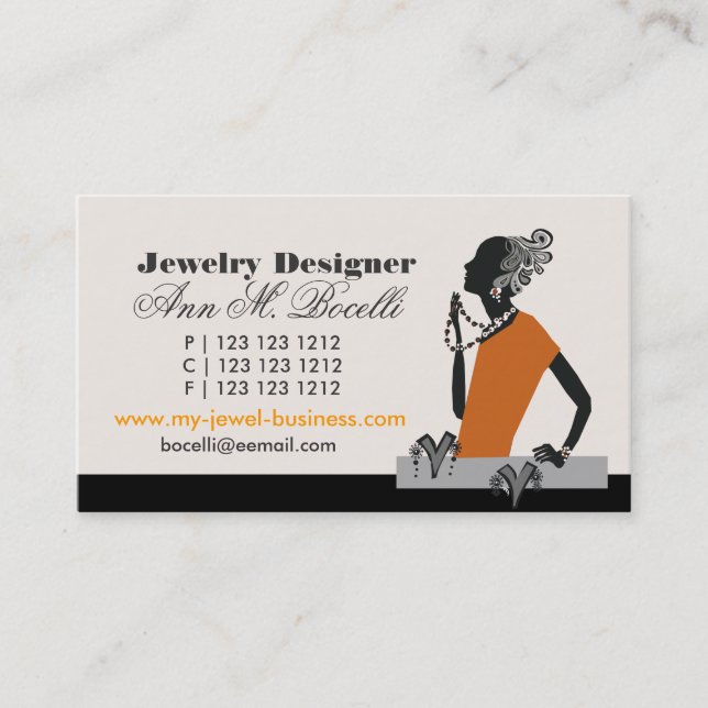 Carte De Visite Beads figurative Artiste de joaillerie Mode (Devant)