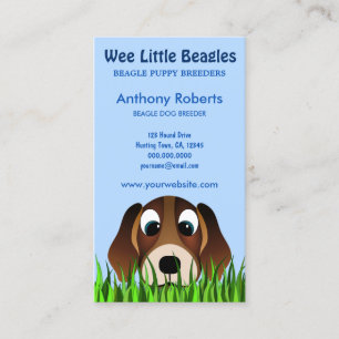 Carte De Visite Beagle de dessin mignon Chien coquelicot dans élev