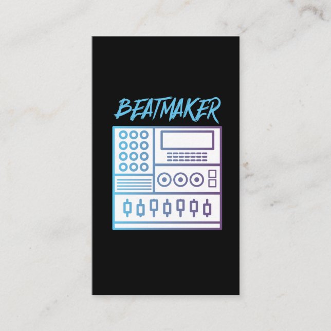 Carte De Visite Beaker Drum Machine Bass Lover DJ Musicien (Devant)