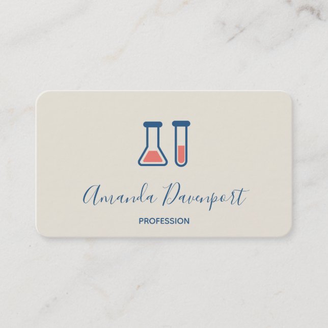 Carte De Visite Beaker & Test Tube Science Themed (Devant)