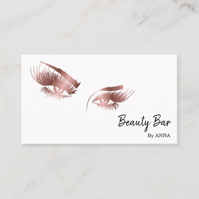 Carte De Visite Beau Artiste maquillage aux yeux longs (Devant)