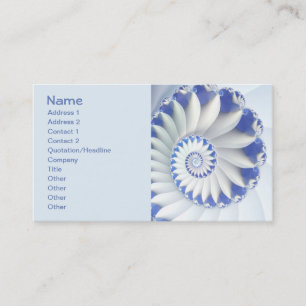 Carte De Visite Beau Bleu & Blanc Mer Shell Art Fractal fin