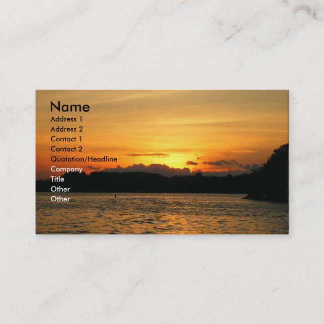 Carte De Visite Beau coucher du soleil (Devant)