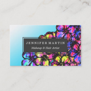 Carte De Visite Beau fleurs peintes de cravate par colorant au