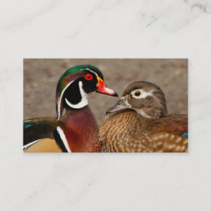 Carte De Visite Beau moment de contact entre des canards en bois