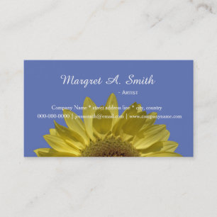 Carte De Visite Beau tournesol jaune en bleu professionnel