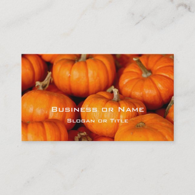 Carte De Visite Beaucoup de Citrouilles orange brillants (Devant)