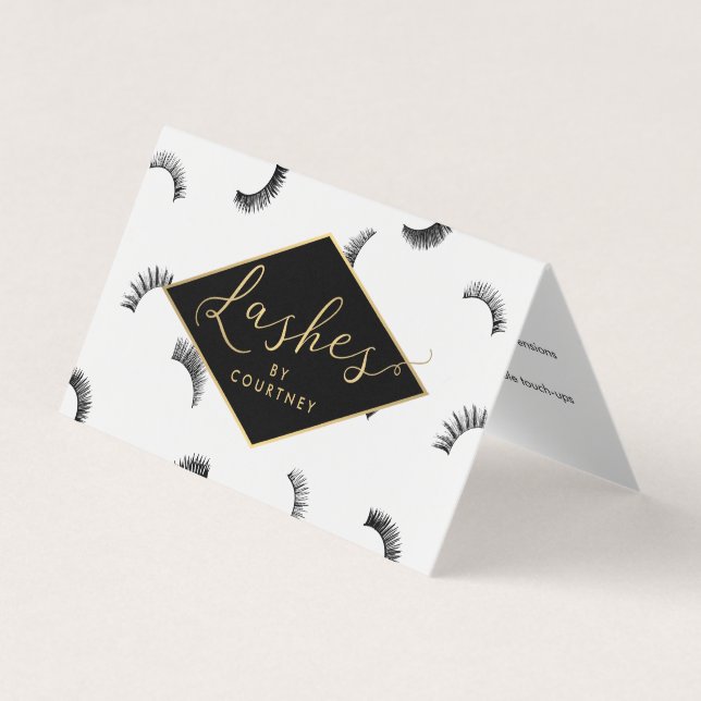Carte De Visite Beaucoup de Lashes Salon Blanc/Noir Aftercare (Devant)