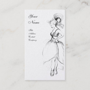 Carte De Visite BEAUTÉ, COUTURIER, perle noire et blanche