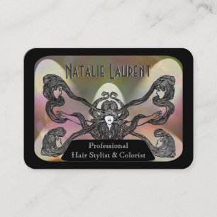 Carte De Visite Beauté de professionnel de coiffeur d'or