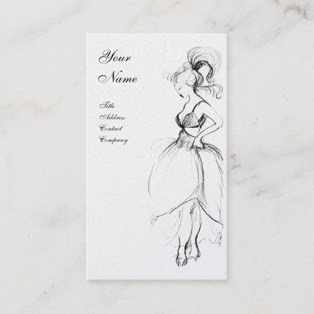 Carte De Visite BEAUTÉ, DESIGNER MODE, perle noire et blanche (Devant)