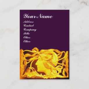 Carte De Visite BEAUTÉ ÉLÉGANTE jaune or, violet