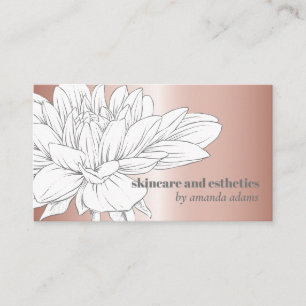 Carte De Visite Beauté florissante Rose Gold Skincare esthétic