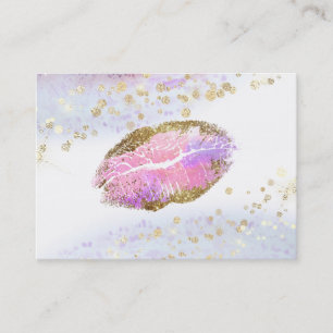 Carte De Visite *~* Beauté Gold Pastel Parties scintillant Lèvres 