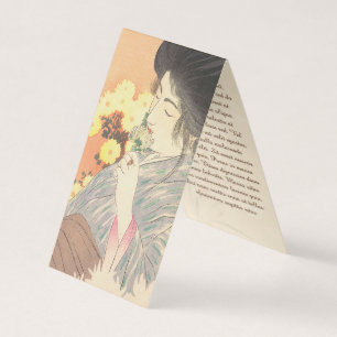 Carte De Visite Beauté japonaise avec la fleur geisha maiko tatoua