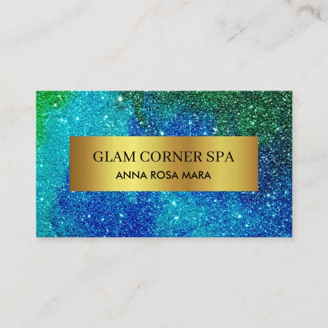 Carte De Visite *~* Beauté Luxe Gold Foil QR Parties scintillant B (Devant)