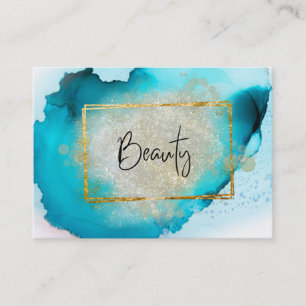 Carte De Visite *~* BEAUTÉ - Parties scintillant Gold Frame Silver