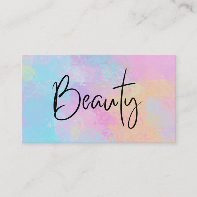 Carte De Visite *~* BEAUTÉ Pastel Girly Abstrait Arc-en-ciel moder (Devant)