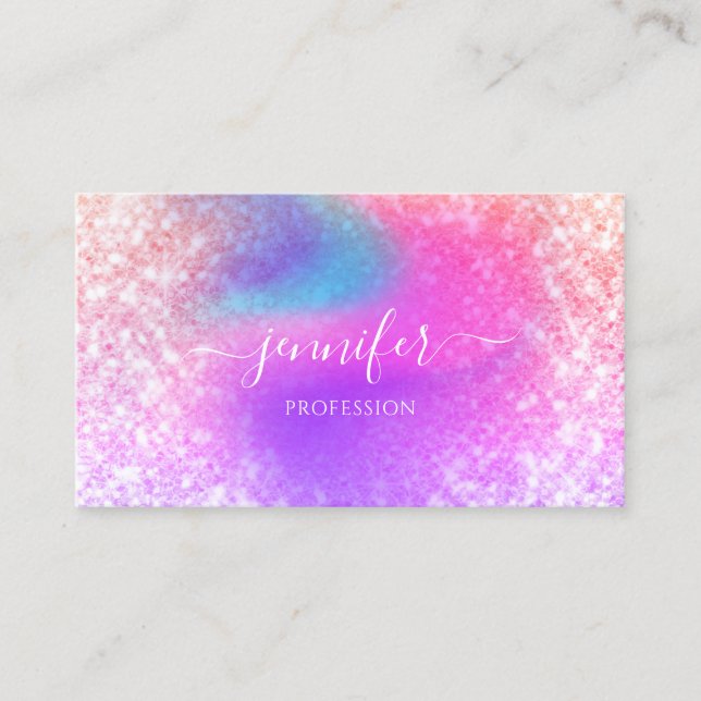 Carte De Visite Beauté professionnelle Holographique Parties scint (Devant)