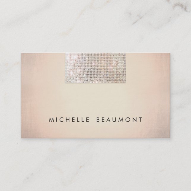 Carte De Visite Beauté simple et mode Chic Cuivre Séquin (Devant)