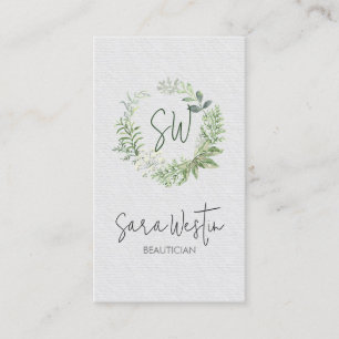 Carte De Visite Beauticier Beauty Consultant Fleur Monogramme Busi