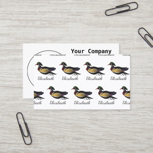 Carte De Visite Beautiful Duck (Devant/Arrière en situation)