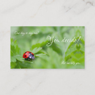 Carte De Visite Beautiful ladybug with motivational quote
